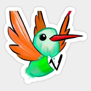 Cute Hummingbird Drawing Sticker